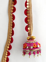 Roshini Warp Paranda Decorative Punjabi Parandi for Festive Styling-Hot Pink