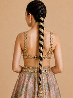 Eknoor Wrap Paranda Punjabi Wedding Hair Accessory with Worldwide Delivery-Pastel Pink / Mint Green