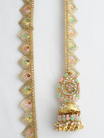Eknoor Wrap Paranda Punjabi Wedding Hair Accessory with Worldwide Delivery-Pastel Pink / Mint Green