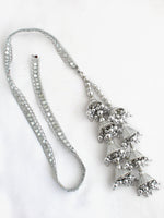Avleen Warp Parandi / Paranda Silver Tassel Parandi for South Asian Brides-Silver