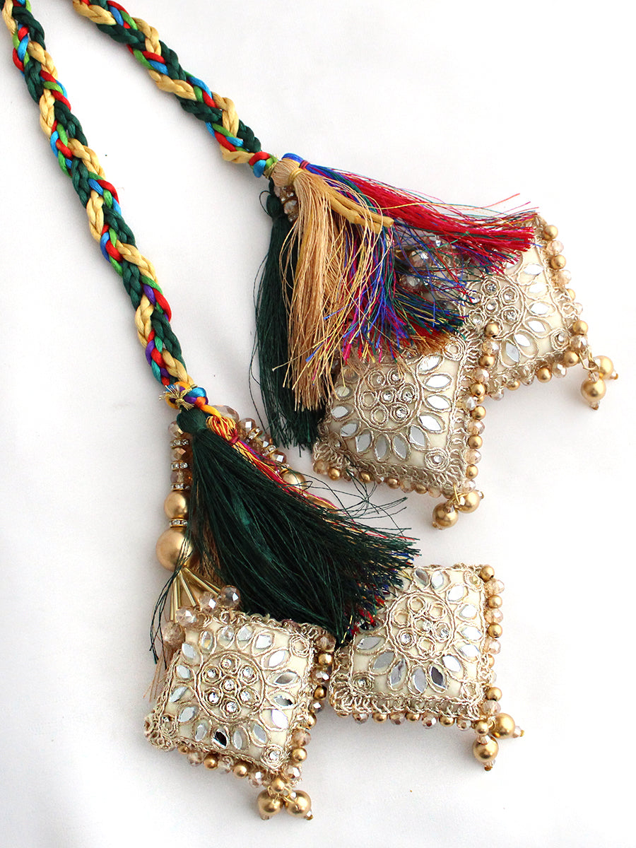 Falak Wrap Paranda Handmade Bridal Parandi for Mehndi & Sangeet-Multicolor