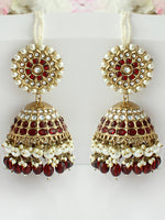Nimrat Earrings-Maroon