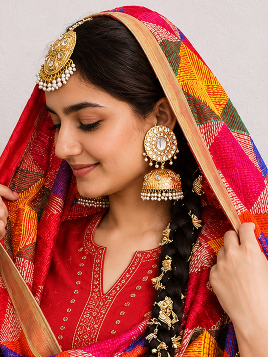 Simran Earrings & Tikka-Pearl