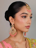 Fatimah Earrings & Tikka-Pink