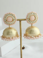Mahi Jhumki Earrings-Pastel Pink