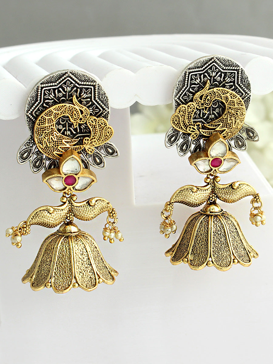 Rashmi Jhumki Earrings-Maroon