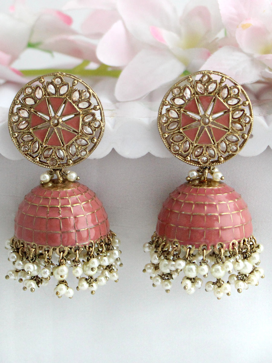 Heena Earrings-Pink
