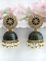 Heena Earrings-Navy Blue