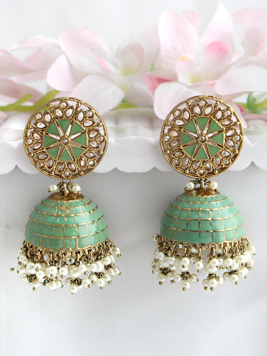 Heena Earrings-Mint Green