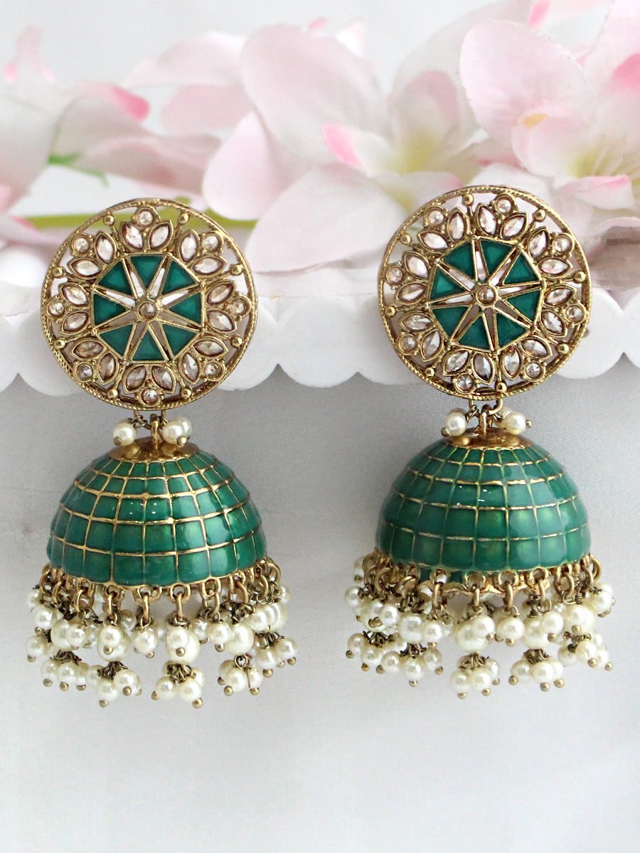 Heena Earrings-Sea Green