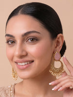 Yukti Earrings-Golden/Pastel Pink