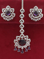 Richa Earrings & Tikka-Purple