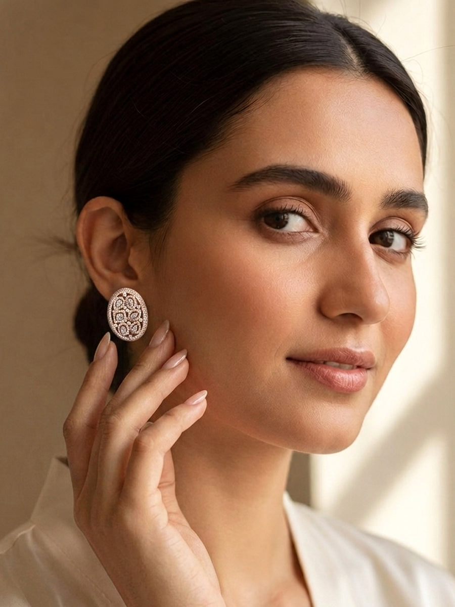 Ziva Fine Earrings-Rose Gold