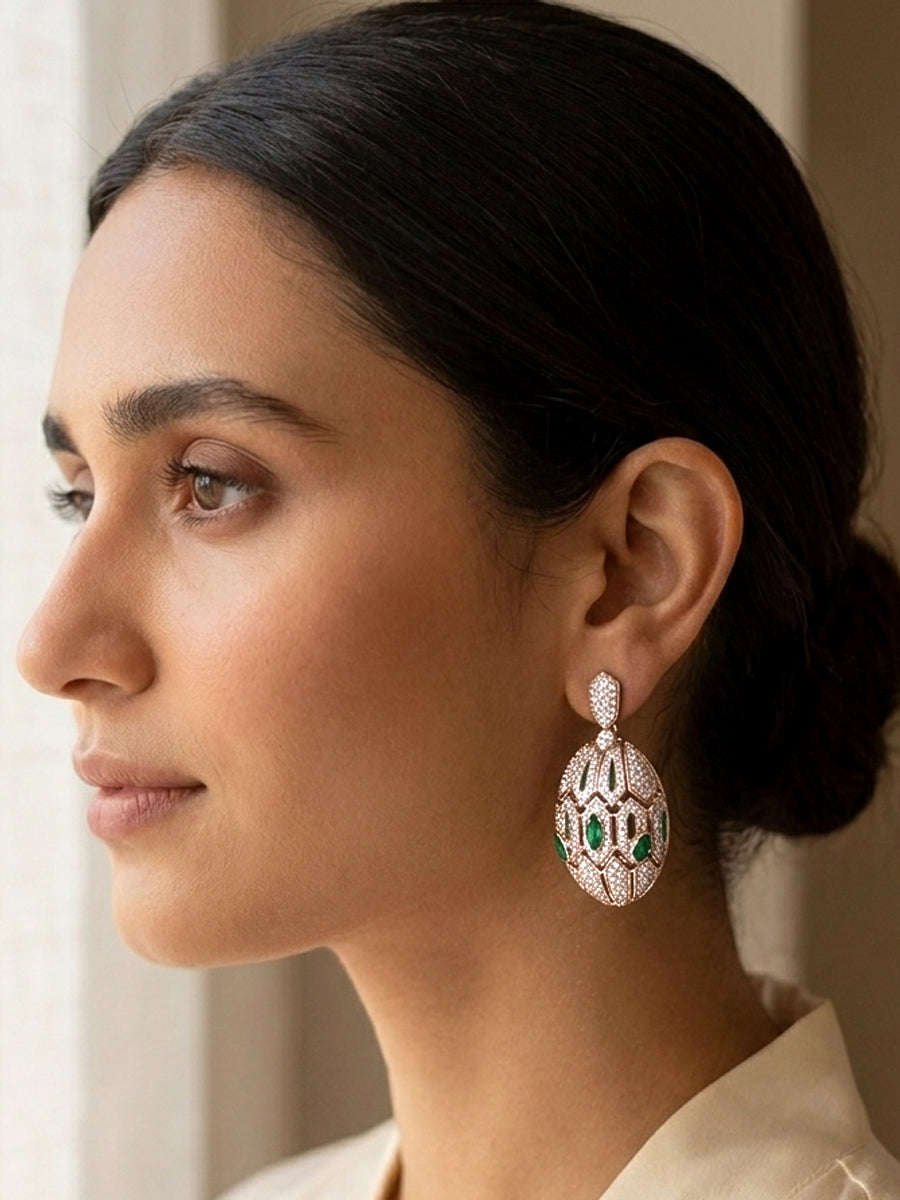 Nysa Fine Earrings-Green