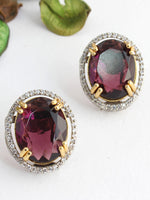 Kiansha Stud Earrings-Wine