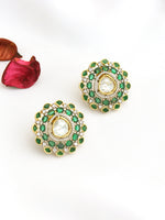 Tisha Stud Earrings-Green