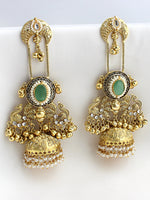 Rimaya Long Jhumka / Jhumki Earrings-Mint Green