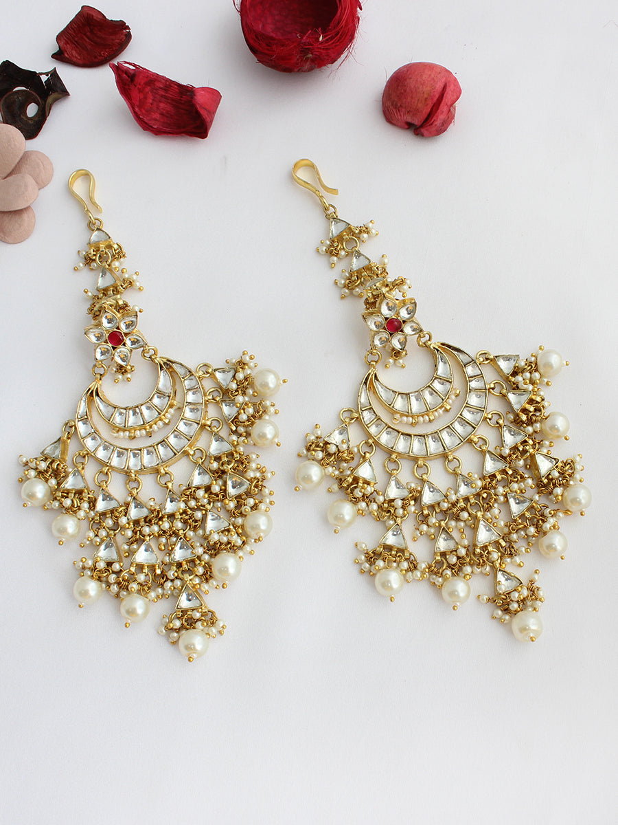 Dishani Chandbali Earrings-White