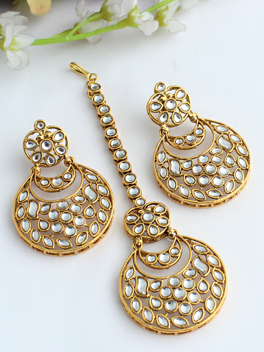 Snehal Earrings & Tikka Ready-to-Ship Wedding Earrings for NRIs