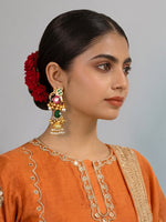 Shampa Long Jhumki Earrings-Green