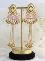 Arnika Long Earrings-Pastel pink