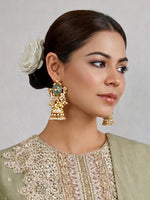 Maitri Jhumki Earrings-Mint Green
