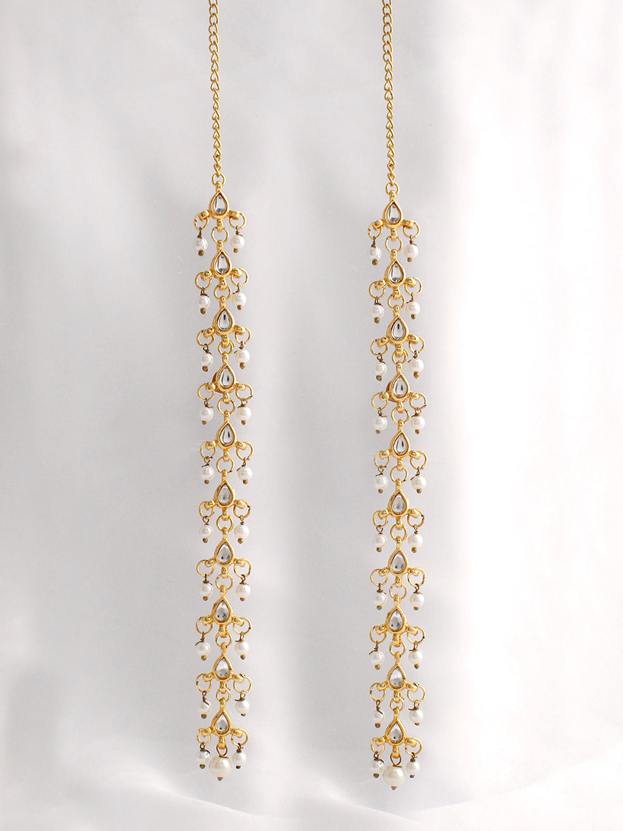  Yamika Long Earrings With Kanchain - Gold

