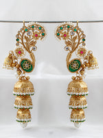 Flaguni Kanphool Earrings-Green