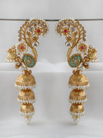 Flaguni Kanphool Earrings-Mint Green