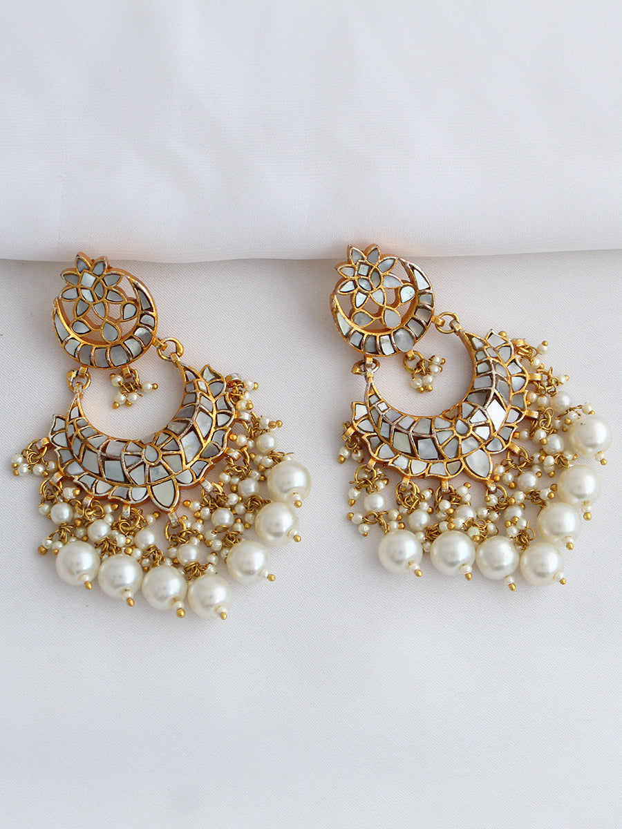 Adira Chandbali Earrings-Ivory