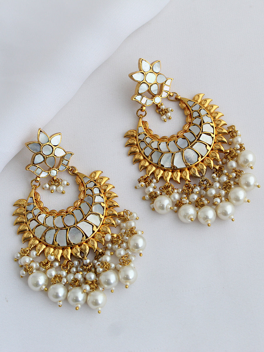 Shibani Chandbali Earrings-Ivory