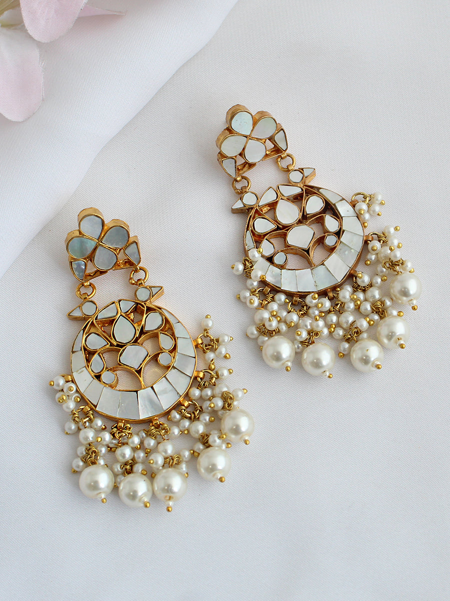 Nancy Chandbali Earrings-Pearl