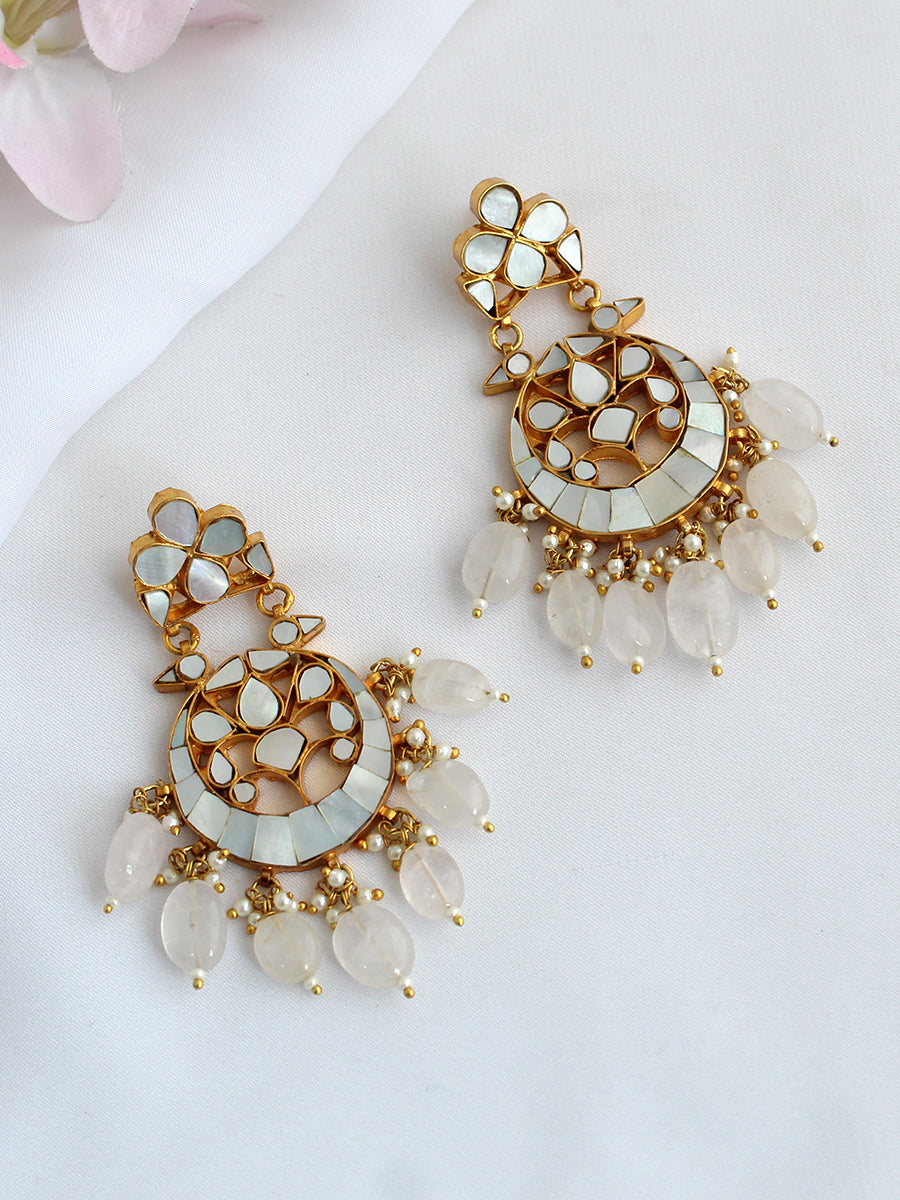 Nancy Chandbali Earrings-Ivory