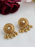 Abhilasha Stud Earrings Ready-to-Ship temple Earrings for NRIs-Gold
