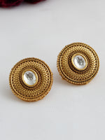 Anusha Stud Earrings Ready Inventory Indian Earrings Worldwide-Gold