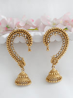 Sanchita Kanphool Earrings Traditional Indian Jhumkas for Ethnic Fashion-Gold