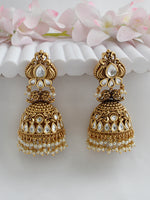 Sanvika Jhumki Earrings Bollywood Style Earrings for Desi Styling-Gold