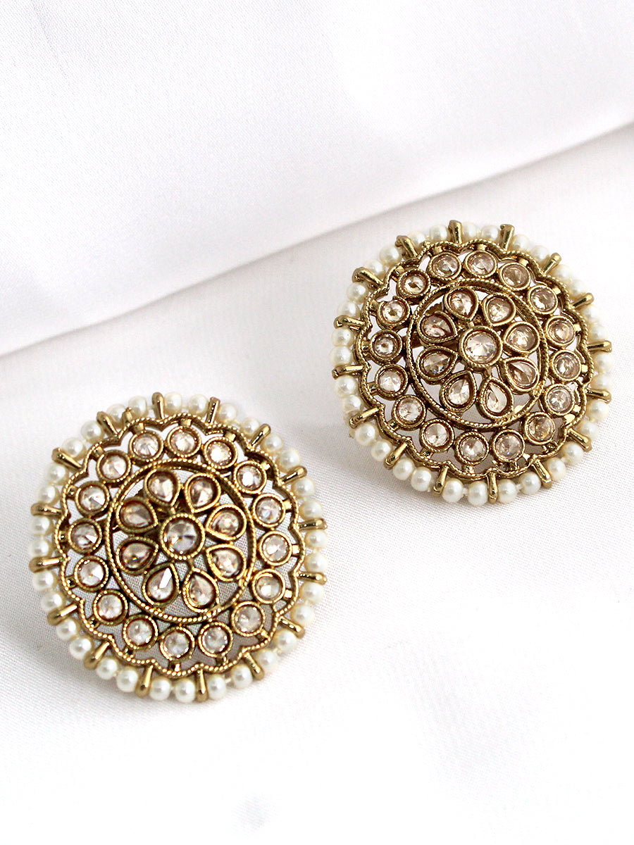 Anaysha Stud Earrings Indian Party Weae Earrings with USA Shipping-Gold