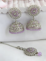 Nishka Jhumki Earrings & Tikka-Lavender