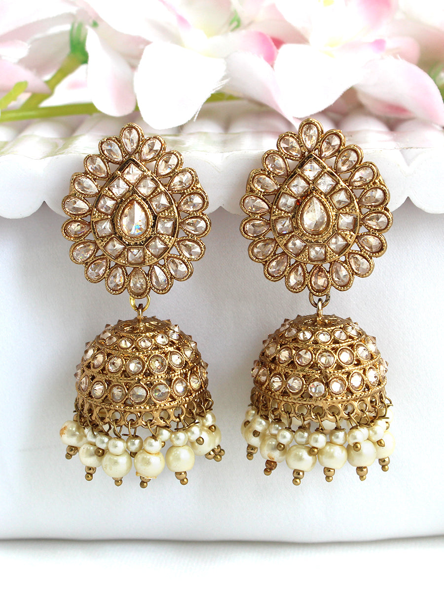 Anureet Jhumki Earrings-Gold