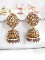 Anureet Jhumki Earrings-Grey