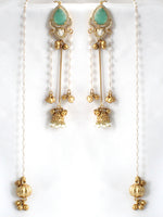 Nivedita Long Jhumki Earrings-Mint Green