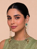 Nivedita Long Jhumki Earrings-Mint Green