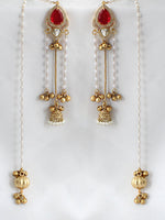 Nivedita Long Jhumki Earrings-Maroon