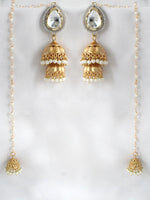 Gayatri Long Jhumki Earrings - Gold
