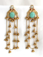 Nirali Long Earrings-Mint Green