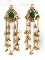 Nirali Long Earrings-Green