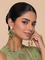 Nirali Long Earrings-Green