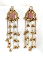 Nirali Long Earrings-Pastel Pink