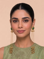 Urwa Long Earrings-Green